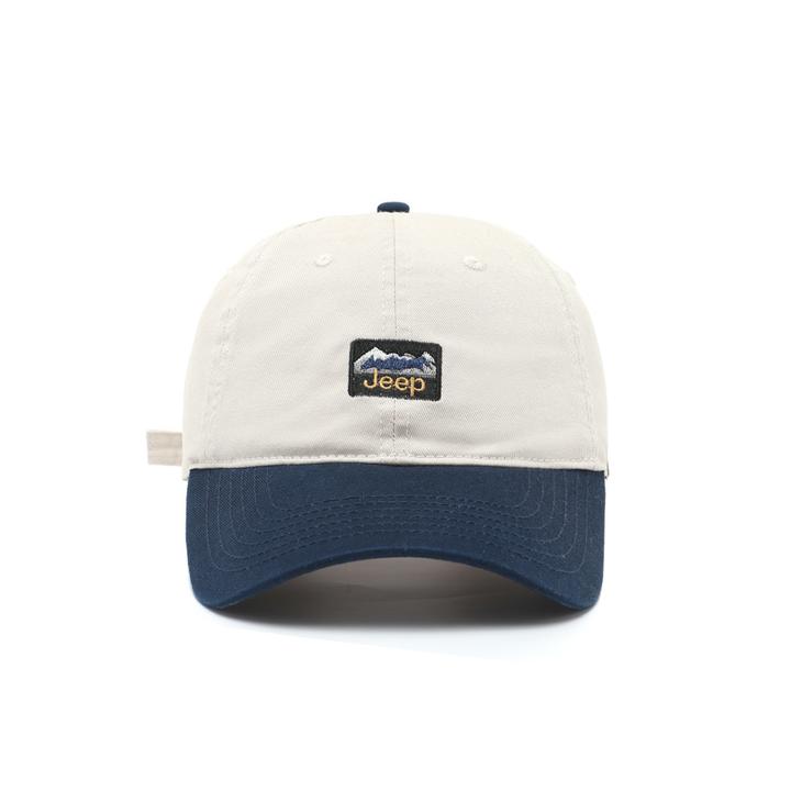 Jeep秋冬季大头围显脸小帽山峰个性拼色刺绣棒球帽户外遮阳鸭舌帽