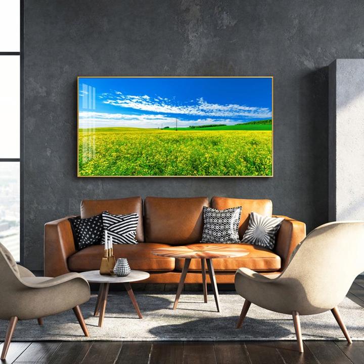 现代稻田风景壁画简约轻奢大气客厅沙发背景墙装饰画丰收餐厅挂画