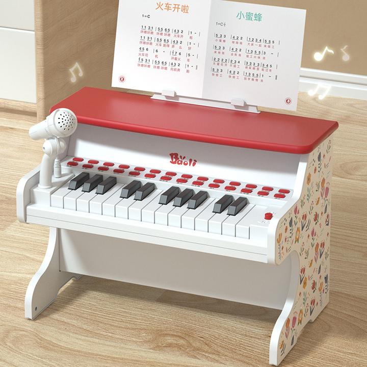 BAOLI宝丽钢琴玩具音乐电子琴可弹奏带话筒入门 科学实验