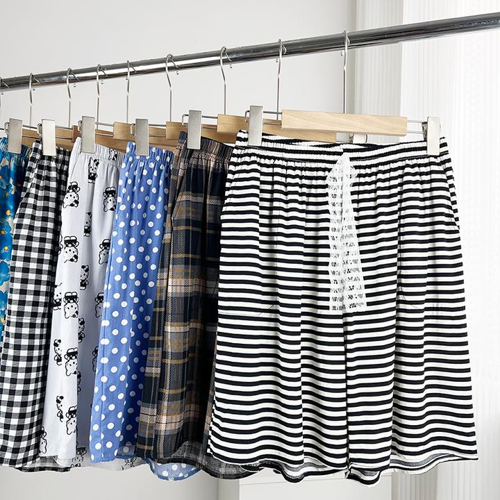 棉绸新款高腰胖mm大码休闲裤显瘦百搭五分裤松紧腰宽松薄款短裤