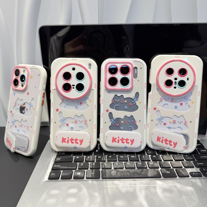 两只小猫支架适用苹果/华为/荣耀/OPPO/VIVO/小米手机壳防摔