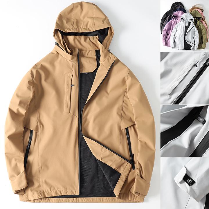 情侣冲锋衣轻便防风透气耐磨秋季男女户外休闲可拆连帽夹克薄外套