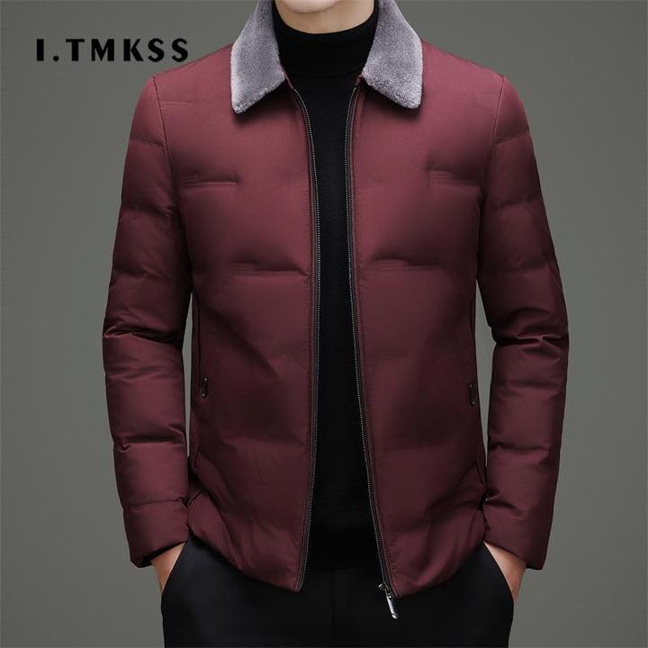 新款青中年男装休闲保暖羽绒服冬季男士白鸭绒立领外套男潮流冬装