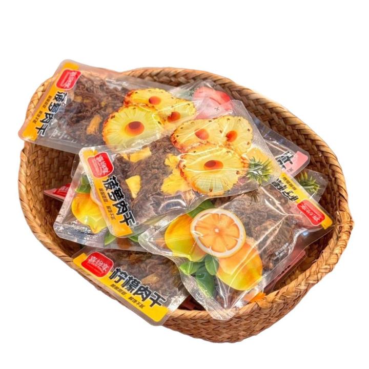 喜纷享水果肉干白桃菠萝柠檬鸡肉干网红休闲零食独立包装解馋小吃