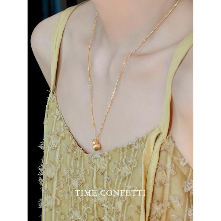 黄铜项链 镀K金【孙二娘】葫芦福禄-气质百搭毛衣链项链TC 11224