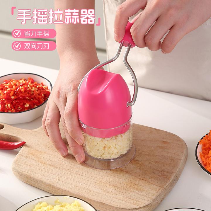 手摇拉蒜器多功能防飞溅切碎器家用迷你捣蒜料理机蒜蓉蒜末搅切器