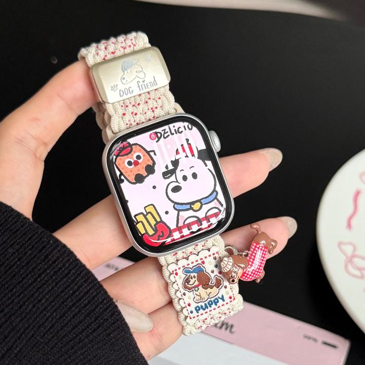 适用Apple Watch苹果S10手表卡通挂饰磁吸表带S9/8代SE41/45/42mm