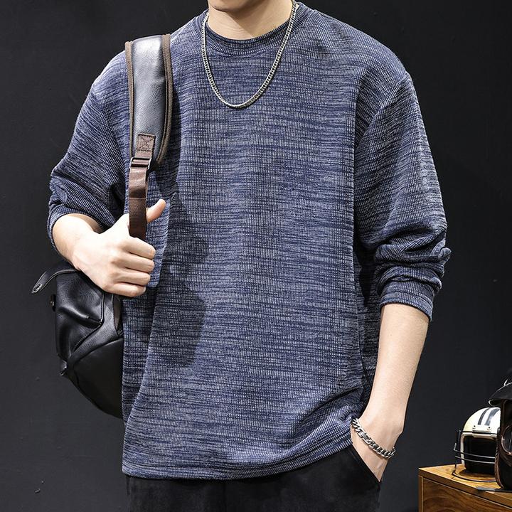 MR.MUDI/穆迪先生新款美式重磅长袖t恤男士春秋宽松休闲圆领体恤