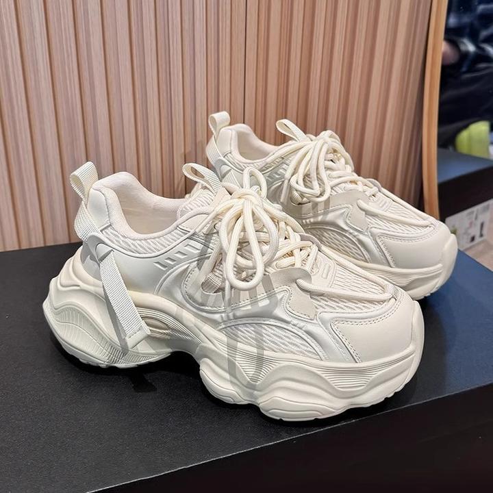 欧洲站百搭时尚老爹鞋女2025厚底新款女鞋休闲鞋银灰色运动潮