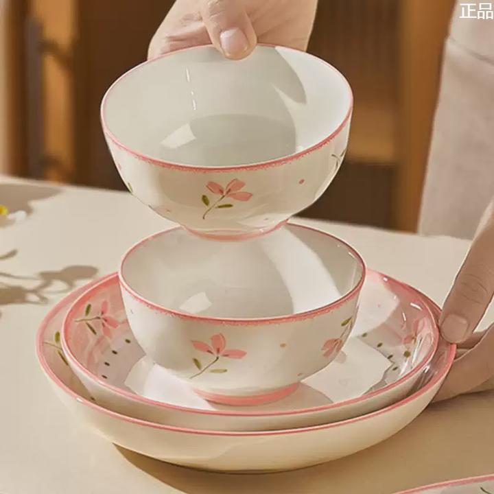 菜盘子陶瓷碗碟家用2024新款高颜值餐具米饭碗小碗汤碗好看的日式