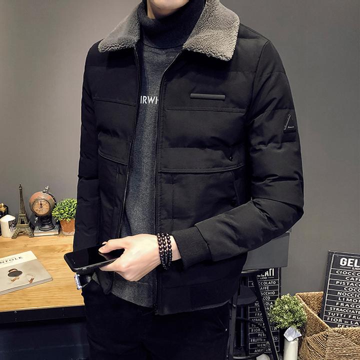 棉衣男2025新款韩版潮流羊羔毛领棉袄潮牌帅气加厚外套男士秋冬季