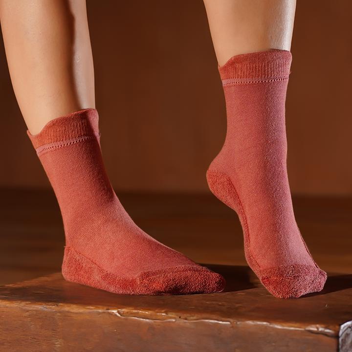 山下的家暖脚地板袜植物染一体袜保暖秋冬款瑜伽袜吸汗儿童袜子