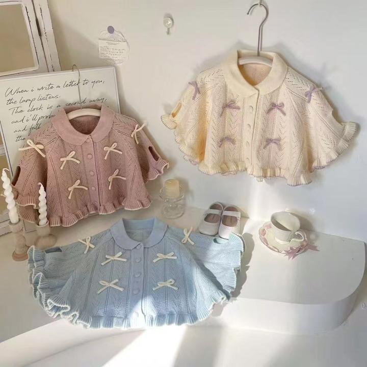 儿童斗篷披风针织衫保暖女童毛衣儿童衣服女宝宝外穿小月龄穿搭潮