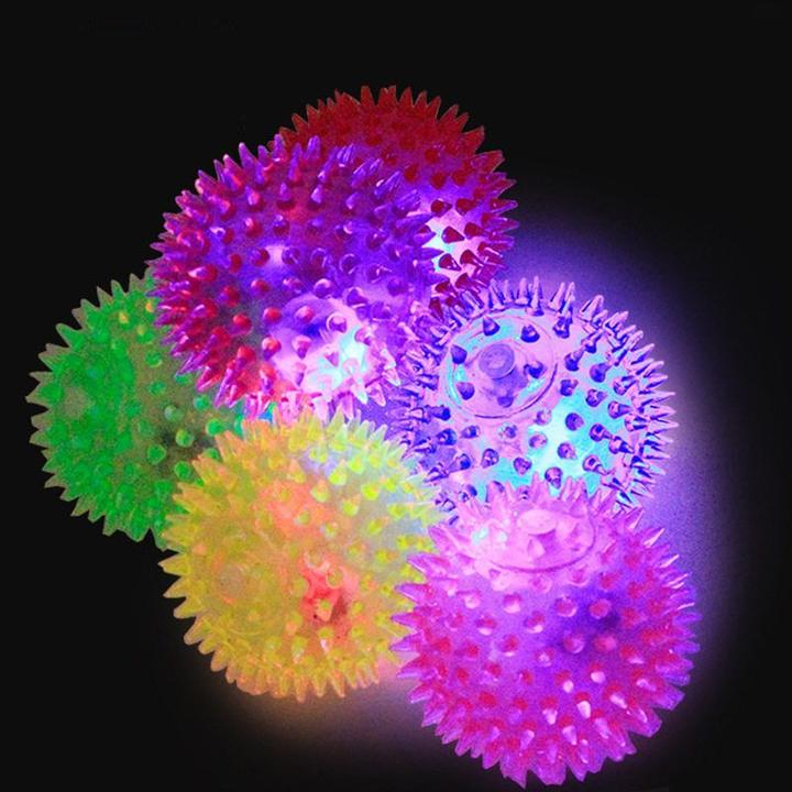 宠物玩具发声发光球 狗狗橡胶玩具耐咬弹力刺球猫咪自嗨玩具