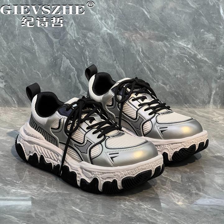 纪诗哲男鞋百搭个性轻便运动鞋男款厚底时尚跑步鞋轻奢潮流休闲鞋