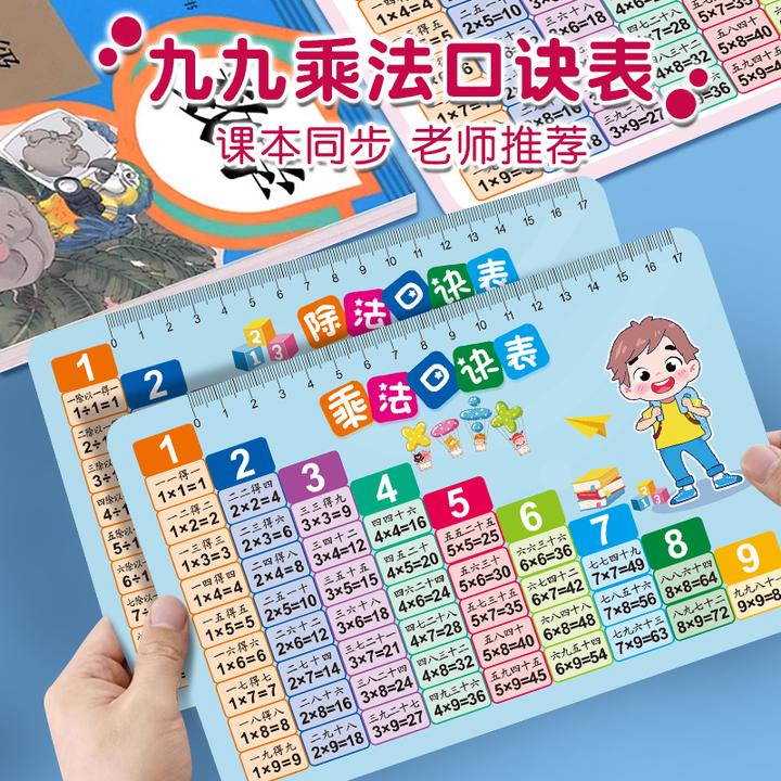 【买大送小】九九乘法口诀表卡片小学数学一二年级乘除法99背诵神器