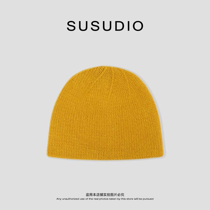 SUSUDIO 50羊毛 早秋极简百搭针织显脸小纯色冷帽 J9001