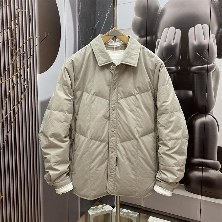 2025冬季新款翻领轻薄羽绒服男宽松休闲设计感时尚保暖羽绒外套潮