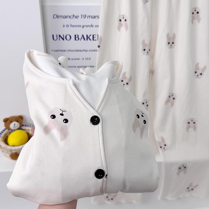 【可拆卸胸垫】月子服春秋夏季孕妇哺乳睡衣产后吸汗透气家居服套装