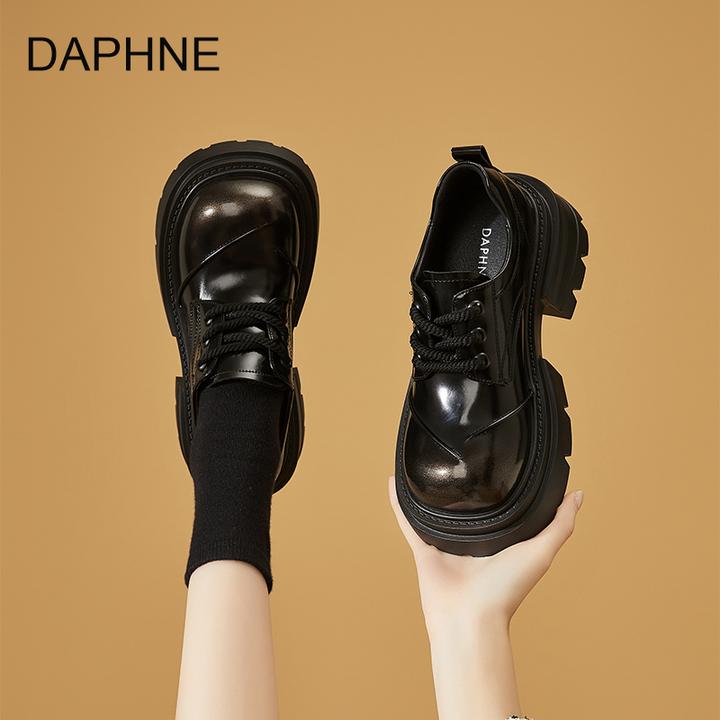 达芙妮厚底乐福鞋女款爆款2025新款黑色百搭小皮鞋女英伦风jk女鞋