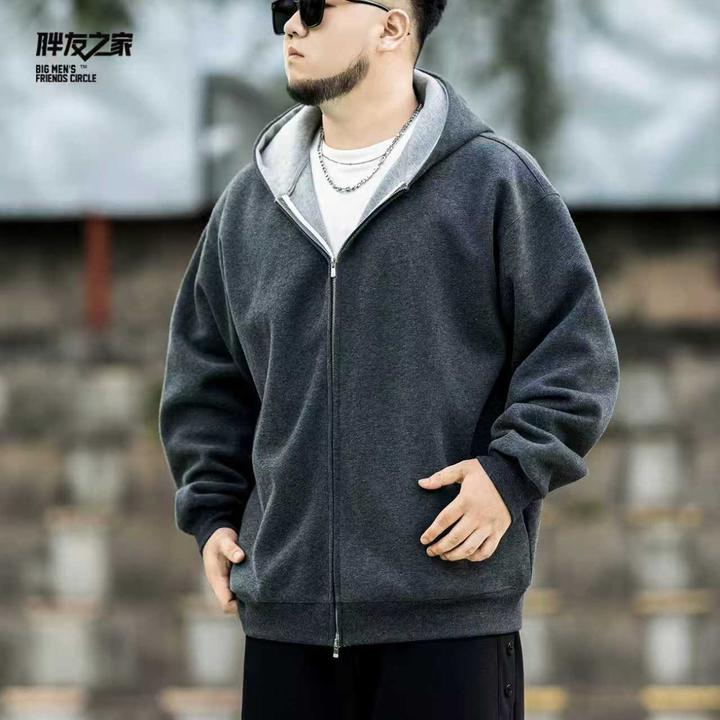 秋季连帽大码男士连帽卫衣长袖春秋潮流百搭休闲外套PC533305