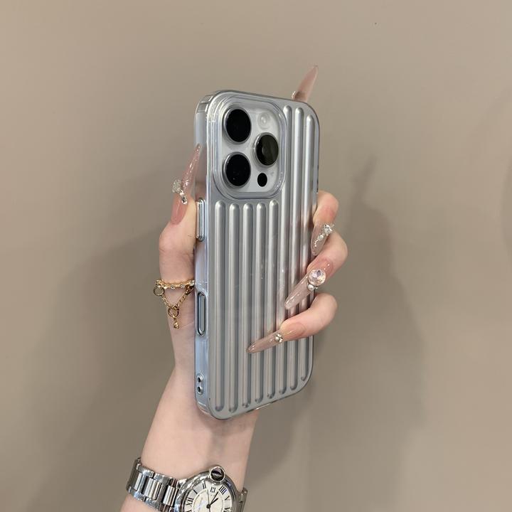 简约纯色瓦楞纹适用iPhone16苹果手机壳15promax散热14新款13男女
