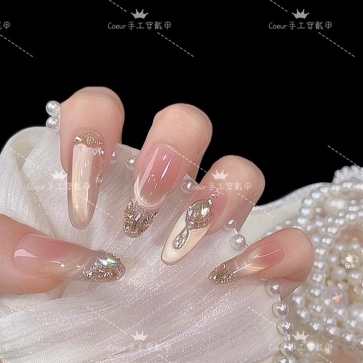 【鎏金之夜】时尚清新纯欲高级感成品美甲穿戴式手工穿戴甲