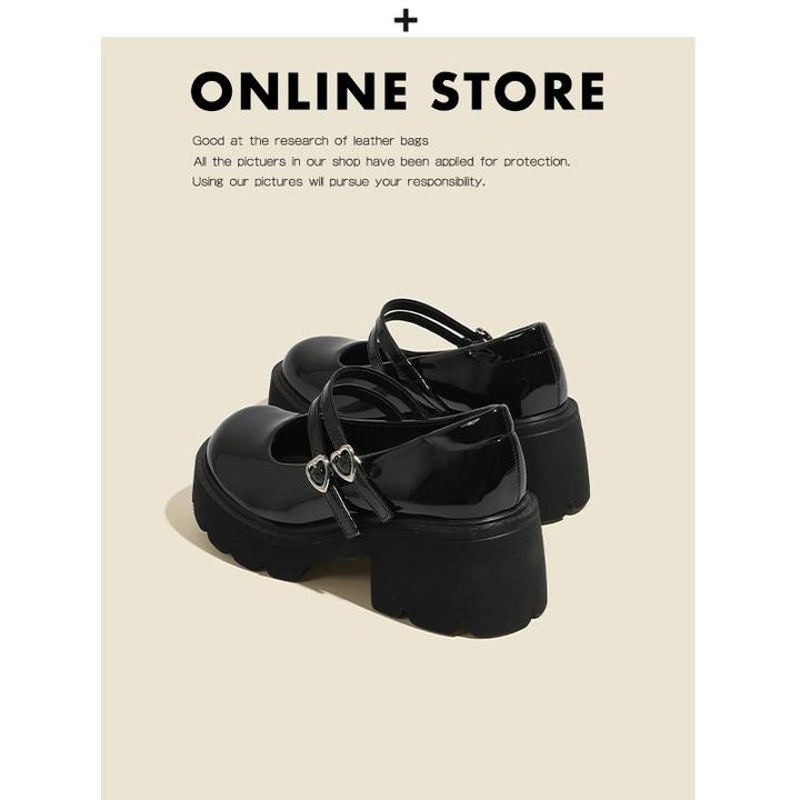 【香港轻奢Sakurano&樱央】真皮款~高跟玛丽珍鞋女2025新款百搭黑