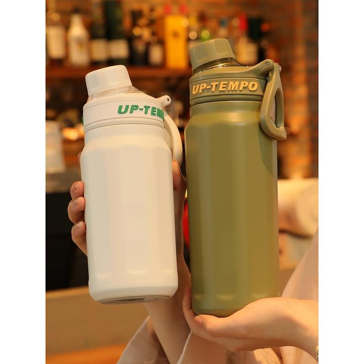 316不锈钢保温杯女2023新款男吸管水杯学生高级感便携高颜值杯子