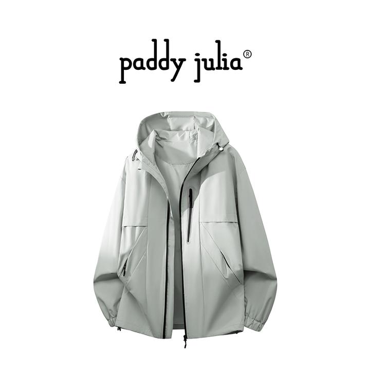 Paddy julia美式高级感工装连帽夹克男秋季宽松休闲百搭外套男装