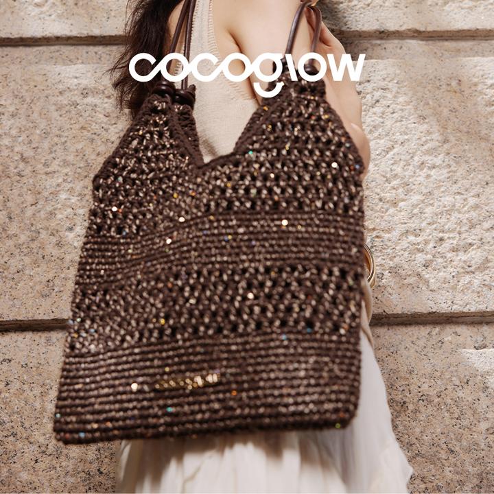 cocoglow细闪钩针托特包全系列手工工艺编织包皮包女士单肩包