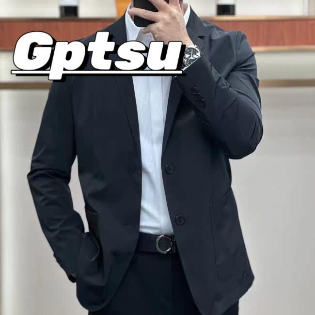 GPTSu秋季新款男商务休闲轻薄西服时尚单西英伦轻奢纯色西装外套