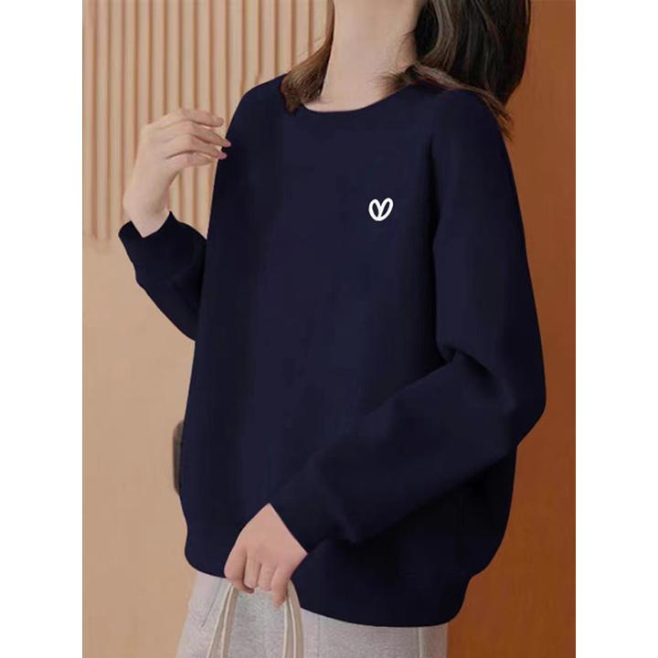 2025新款秋冬季圆领卫衣女时尚减龄爆款加绒加厚欧货洋气宽松上衣