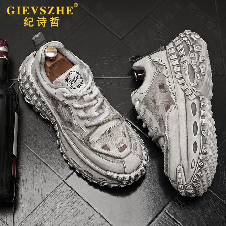 纪诗哲网红老爹鞋男款厚底潮款运动休闲鞋新款百搭透气增高男鞋