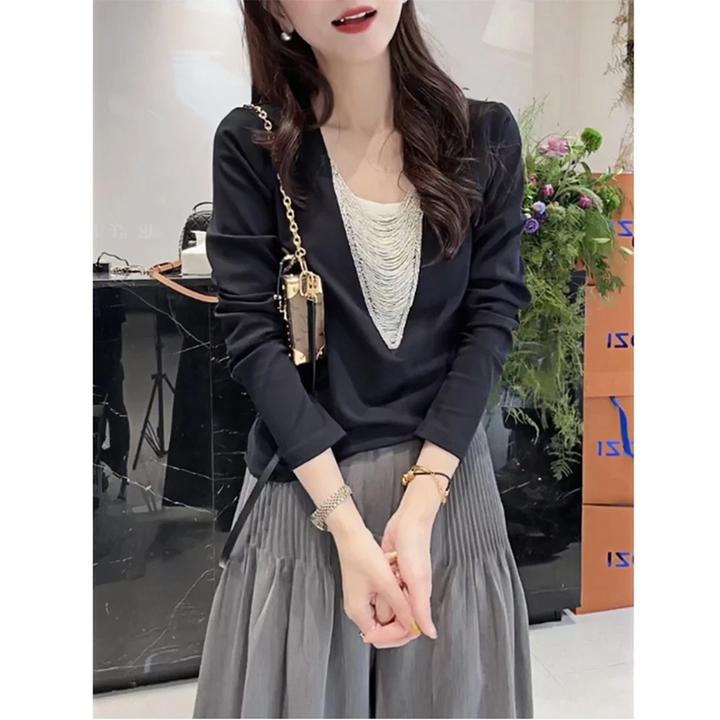 韩系穿搭独特漂亮打底针织衫女春秋季2025超火轻熟小众不撞款上衣