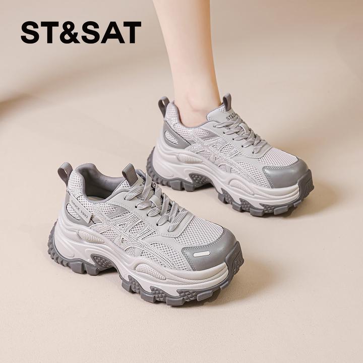 星期六老爹鞋女2025秋冬季新款厚底休闲运动鞋显脚小女鞋轻便跑鞋