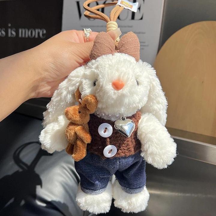 美拉德多巴胺毛绒兔子包包挂件公仔包挂饰卡通可爱垂耳兔玩偶闺蜜