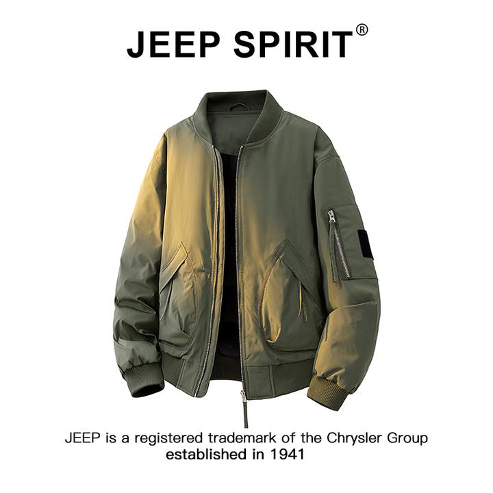 JEEPSPIRIT吉普美式复古棒球领工装棉服男款冬季防风保暖加厚外套