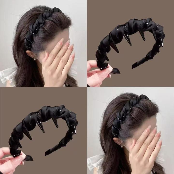 满天星缠绕发箍带齿防滑增高颅顶头箍女显脸小高级感压发洗脸发饰