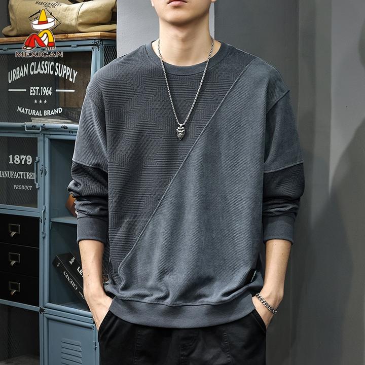 Mexican/稻草人冬季欧棉绒长袖卫衣男款美式潮牌男士加绒百搭上衣