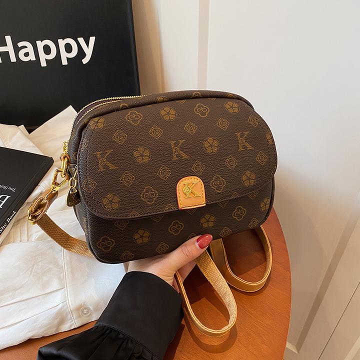 高级感小圆包斜挎女包百搭时尚单肩包复古洋气印花女士手机斜挎包