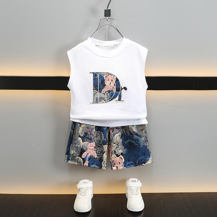 高品质童装男童夏装无袖运动套装2025新款中小童衣服帅气时髦薄款