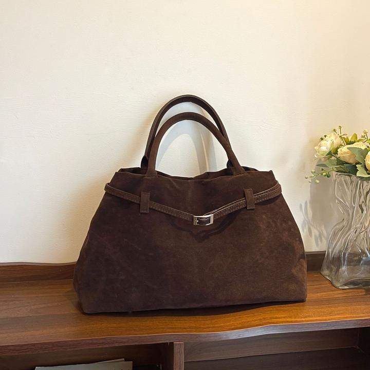 女士包包网红同款手提托特包复古手拎磨砂麂皮豹时尚气质网红同款