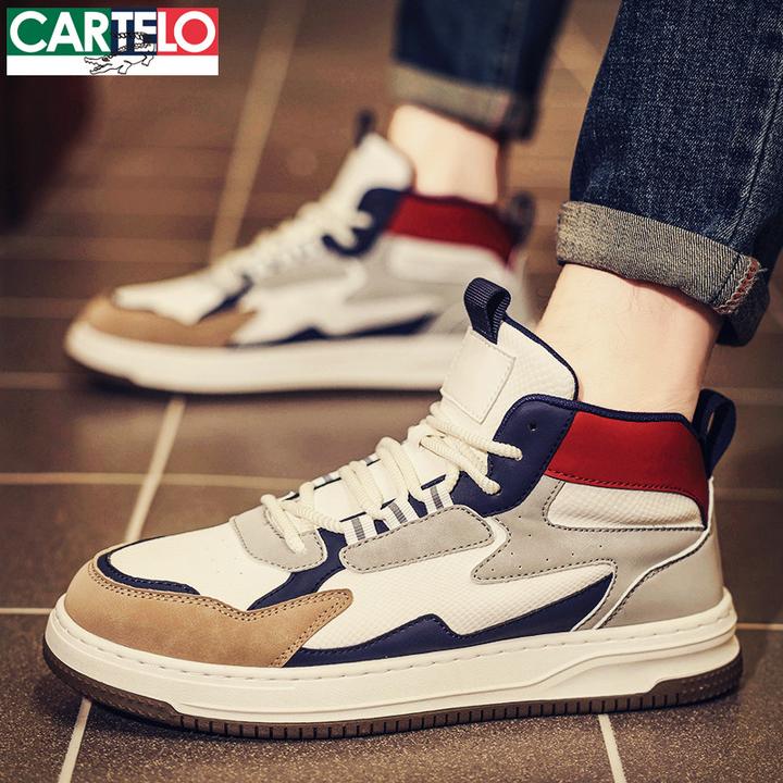 卡帝乐鳄鱼高帮鞋男士板鞋冬季款2025新款轻奢马丁靴休闲鞋子男鞋