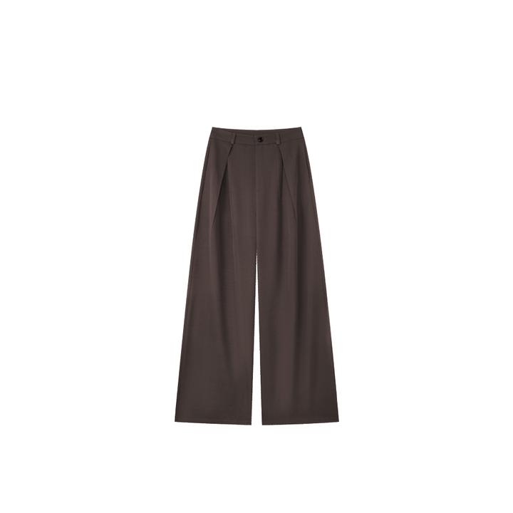 YUANLIANSU/圆脸酥【落梨画扇】高腰百搭时尚灰色西装阔腿裤女秋季