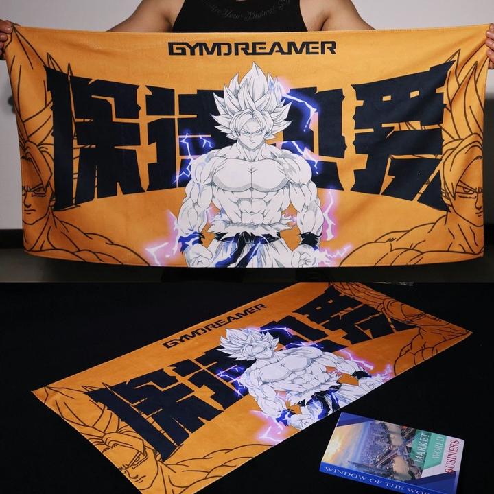 潮牌赛亚人运动巾加长加厚毛巾吸汗速干洗澡游泳跑步健身骑行瑜伽