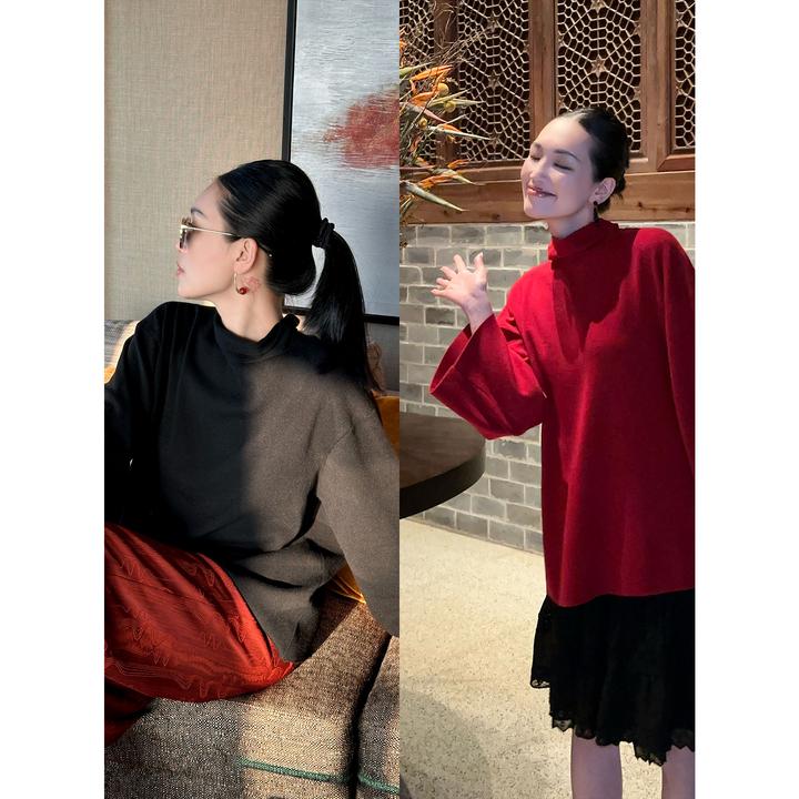 紫紫  丝毛飘带上衣 新经典春秋冬毛衣上衣ZD08SMHJ142
