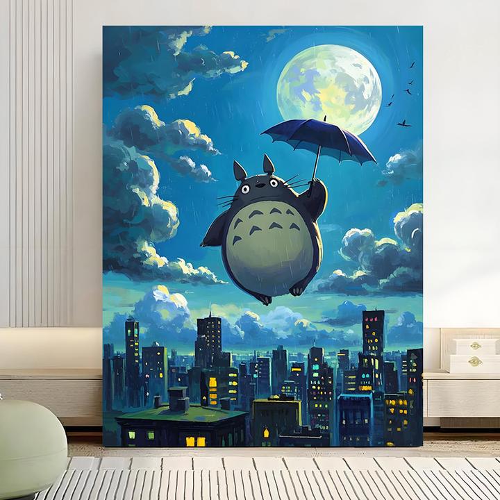 宫崎骏龙猫数字油画创意画画diy填色丙烯颜料绘画爆款DIY手工礼物