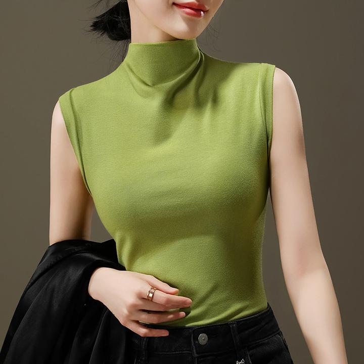 半高领打底衫女2025新款欧货女装气质无袖内搭吊带背心坎肩上衣