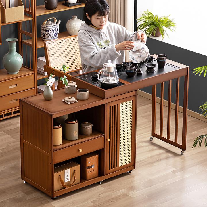 移动茶桌小茶台烧水壶一体家用2025新款高端阳台泡茶桌子客厅茶几